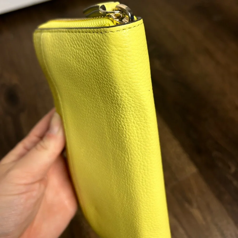 Kate Spade Accordion‎ Zip Around Leather Wallet Yellow